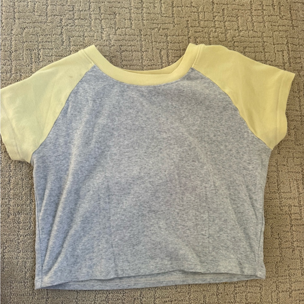 Crop top Yellow and Gray T-Shirt